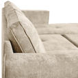 ECKSOFA Naturfarben Flachgewebe  - Schwarz/Naturfarben, KONVENTIONELL, Textil/Metall (252/162cm) - Carryhome
