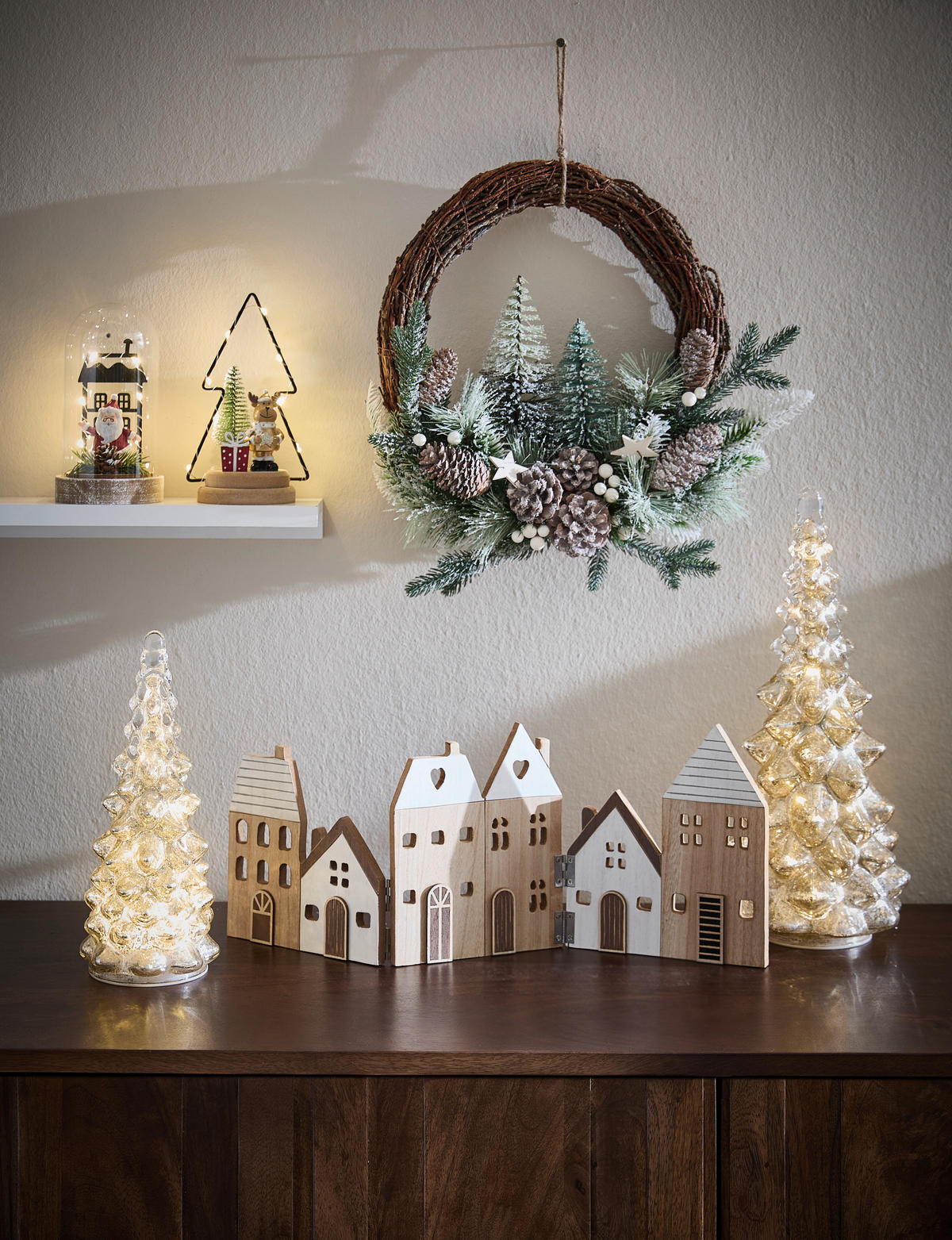 TÜRKRANZ 32/33 cm   - Naturfarben/Grün, LIFESTYLE, Naturmaterialien/Holz (32/33cm) - X-Mas