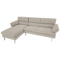 ECKSOFA in Beige  - Chromfarben/Beige, Konventionell, Textil/Metall (159/261cm) - Horst AG