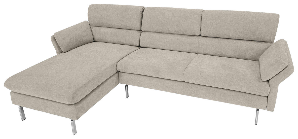 ECKSOFA in Beige  - Chromfarben/Beige, Konventionell, Textil/Metall (159/261cm) - Horst AG