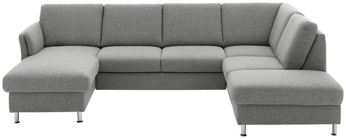 SOFFA i flatväv grå  - kromfärg/grå, Klassisk, metall/textil (168/305/200cm) - Beldomo System