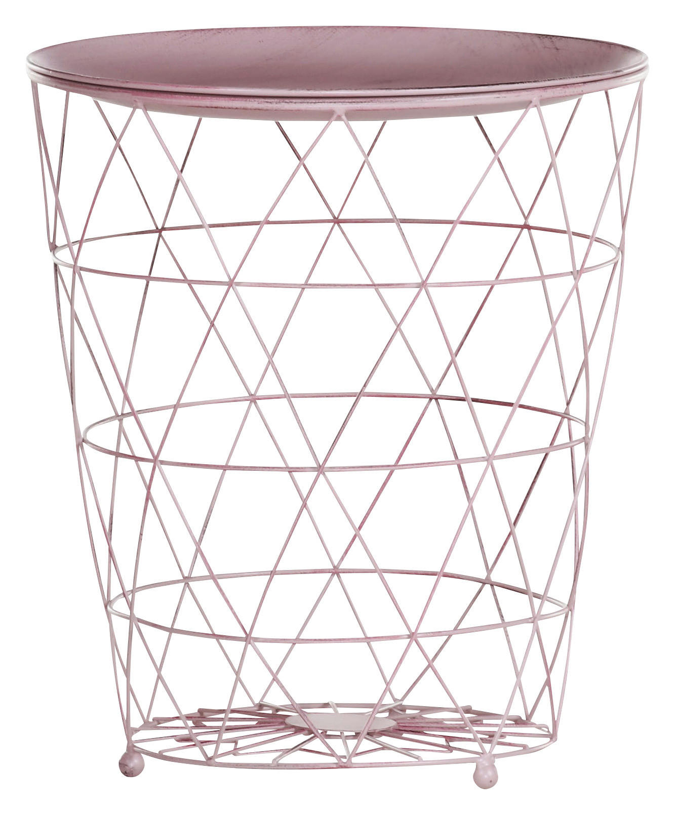 BEISTELLTISCH in Metall 36/36/42 cm  - Rosa, Design, Metall (36/36/42cm) - Carryhome