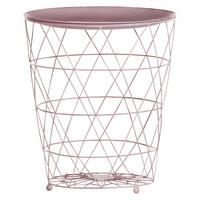 BEISTELLTISCH 36/36/42 cm Rosa rund  - Rosa, Design, Metall (36/36/42cm) - Carryhome