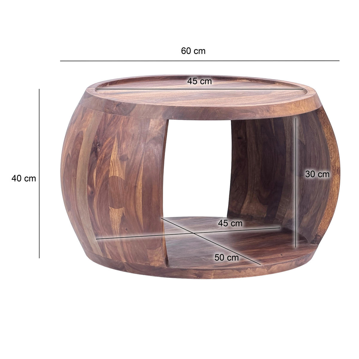 Măsuță De Cafea din lemn, 60/50/40 cm   - maro, Design, lemn (60/50/40cm) - MID.YOU