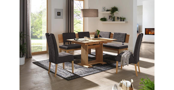 ECKBANK 200/160 cm in Buchefarben, Dunkelbraun - Dunkelbraun/Buchefarben, Natur, Holz/Textil (200/160cm) - Cantus