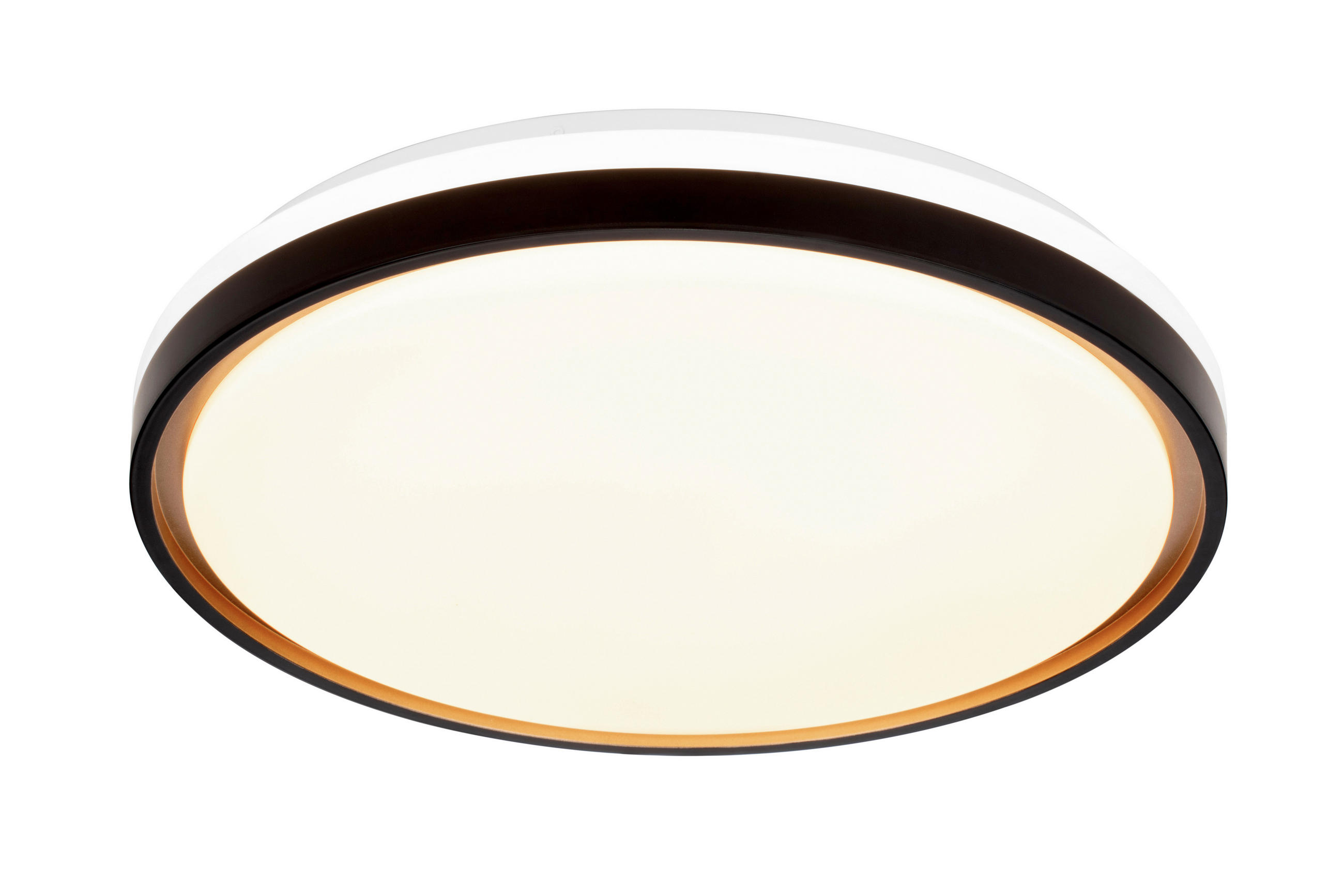 LED PLAFONJERA  - bela/zlatna, Osnovno, metal/plastika (49/6,7cm) - Novel