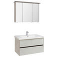SPIEGELSCHRANK 92/71/17 cm  - Chromfarben/Eichefarben, Design, Glas/Holzwerkstoff (92/71/17cm) - Dieter Knoll