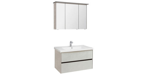SPIEGELSCHRANK 92/71/17 cm  - Chromfarben/Eichefarben, Design, Glas/Holzwerkstoff (92/71/17cm) - Dieter Knoll
