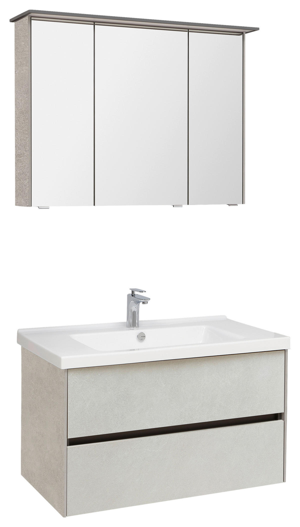 SPIEGELSCHRANK 92/71/17 cm  - Chromfarben/Eichefarben, Design, Glas/Holzwerkstoff (92/71/17cm) - Dieter Knoll