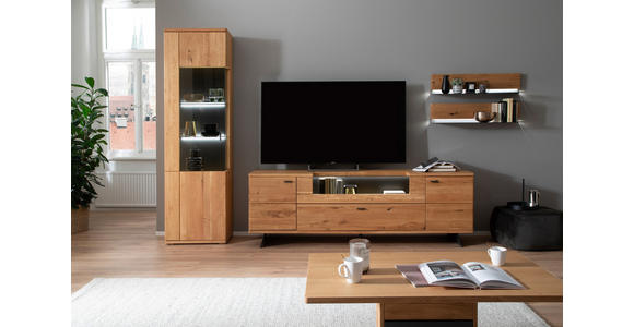 WANDBOARDSET  90/20/22 cm  - Wildeiche, Natur, Holz/Metall (90/20/22cm) - Linea Natura