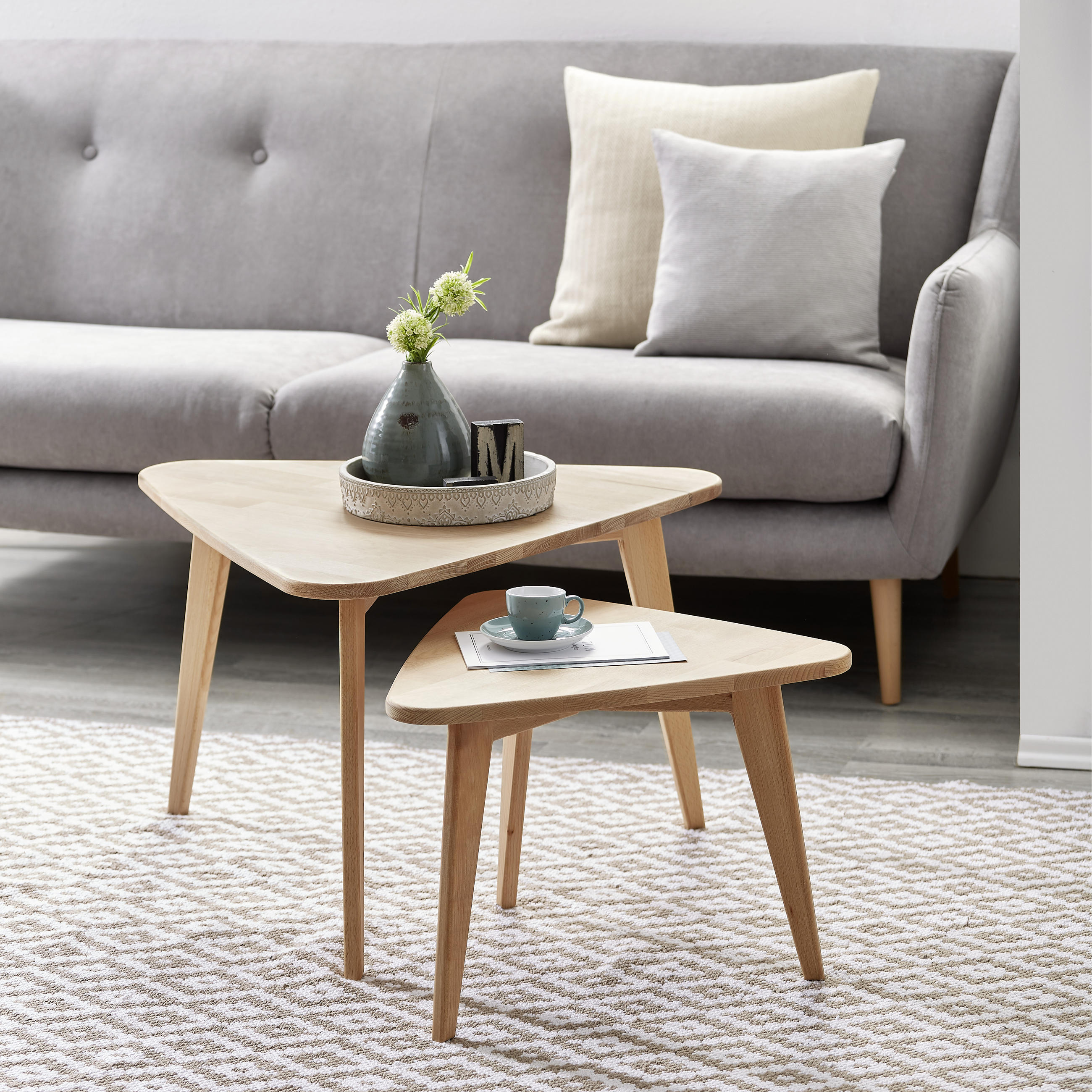 BEISTELLTISCHSET in Holz 70,5/64/44 cm  - Buchefarben, Modern, Holz (70,5/64/44cm) - Lomoco
