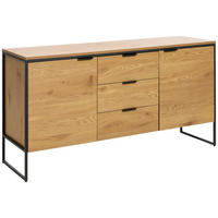SIDEBOARD Eichefarben  155/80,6/45 cm  - Eichefarben/Schwarz, Design, Holzwerkstoff/Metall (155/80,6/45cm) - Lomoco