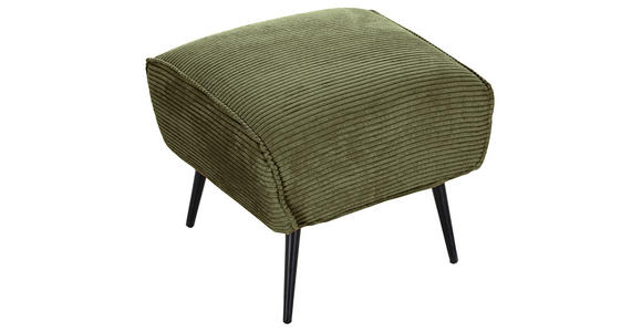 HOCKER Cord Grün  - Schwarz/Grün, Design, Textil/Metall (60/49/53cm) - Landscape