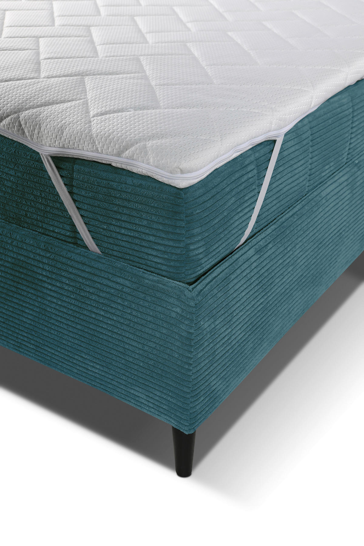 POLSTERBETT Matratze, Lattenrost 180/200 cm  in Hellblau  - Creme/Schwarz, LIFESTYLE, Holz/Textil (180/200cm) - Livetastic