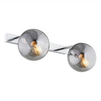 WANDLEUCHTE Argon Satelite 19/23/50 cm  - Chromfarben/Graphitfarben, Design, Glas/Metall (19/23/50cm)