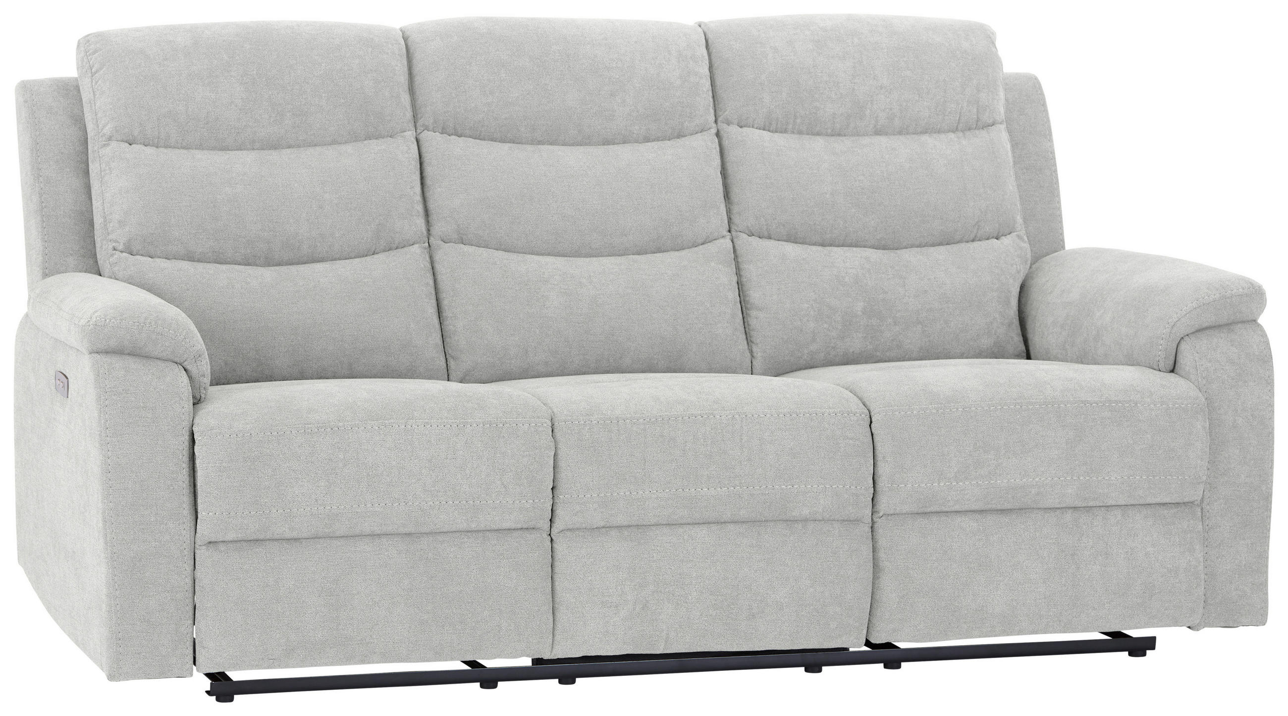 Thumbnail - P & B 3-Sitzer-Sofa, Hellgrau, Textil, 208x102x93 cm, motorische Relaxfunktion, USB-Anschluss, Wohnzimmer, Sofas & Couch...