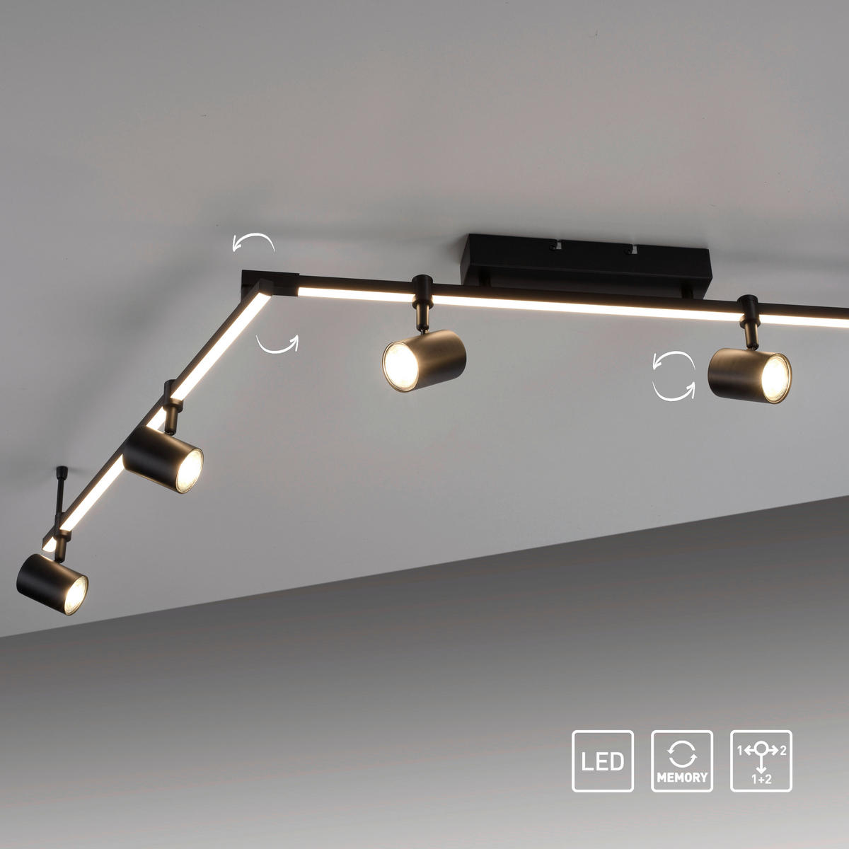 LED-STRAHLER Barik   - Design, Kunststoff/Metall (188cm) - Paul Neuhaus
