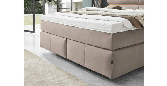 BOXSPRINGBETT 180/200 cm in Eichefarben, Beige - Eichefarben/Beige, KONVENTIONELL, Holz/Kunststoff (180/200cm) - Dieter Knoll