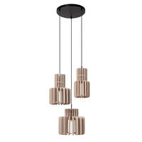 HÄNGELEUCHTE 50/50/150 cm  - Braun/Weiß, Design, Textil (50/50/150cm) - Lucide