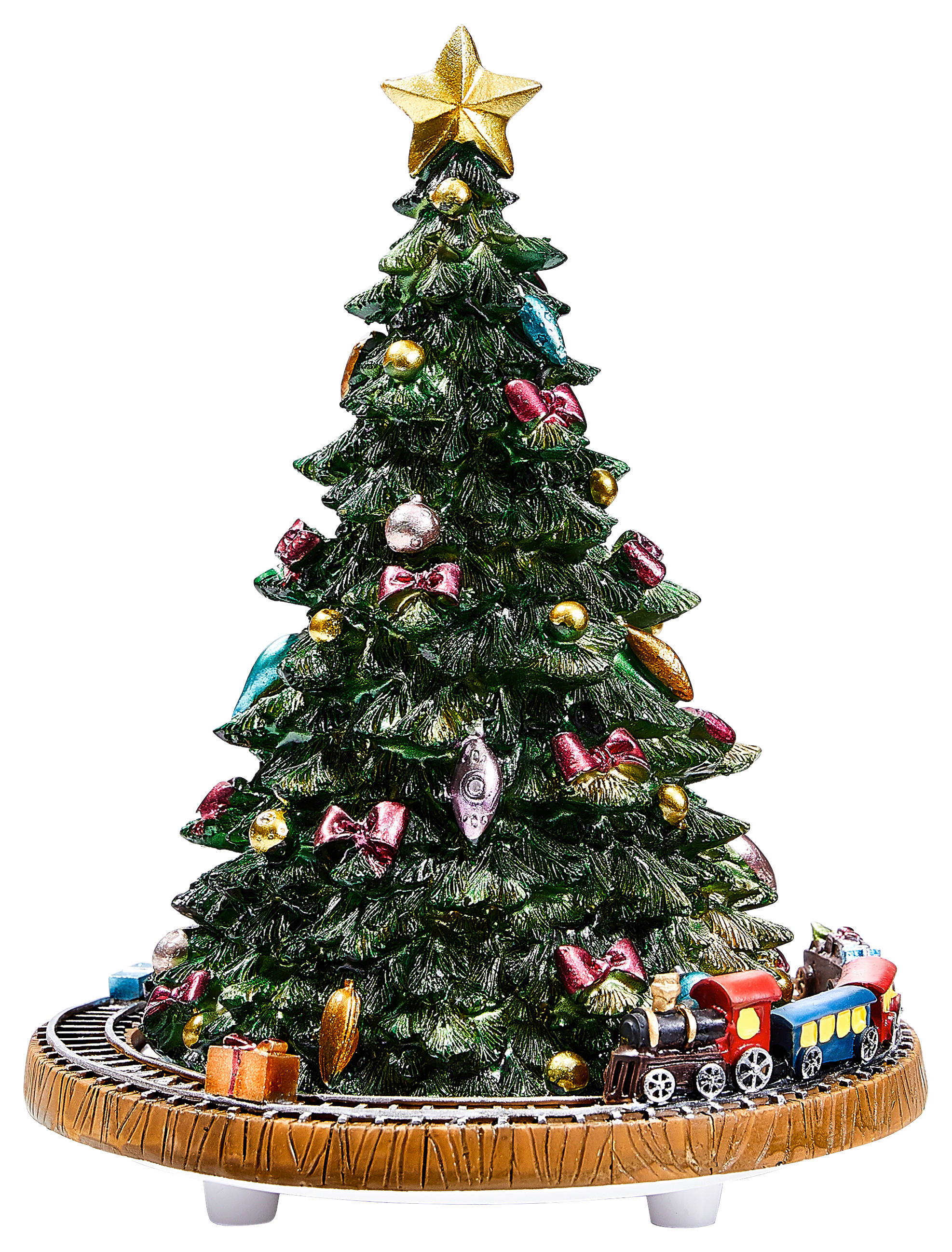 DEKOSPIELUHR - Braun/Grün, LIFESTYLE, Kunststoff (15/18cm) - X-Mas