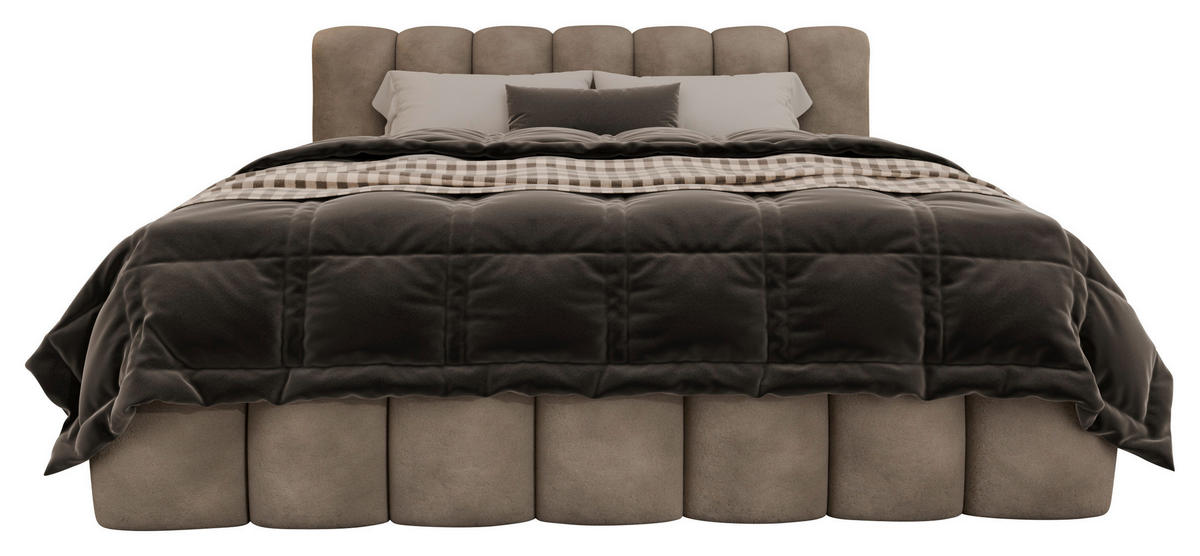POLSTERBETT 180/200 cm  in Beige  - Beige/Schwarz, Trend, Kunststoff/Textil (180/200cm) - Esposa
