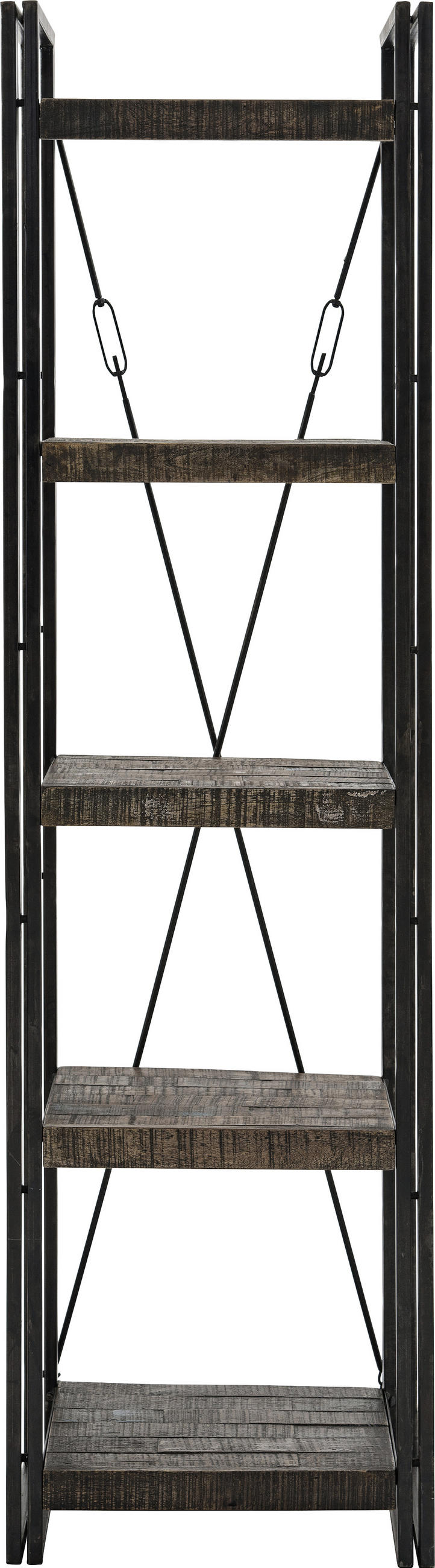 REGAL Mangoholz massiv Braun  - Braun, Design, Holz/Metall (55/200/40cm)