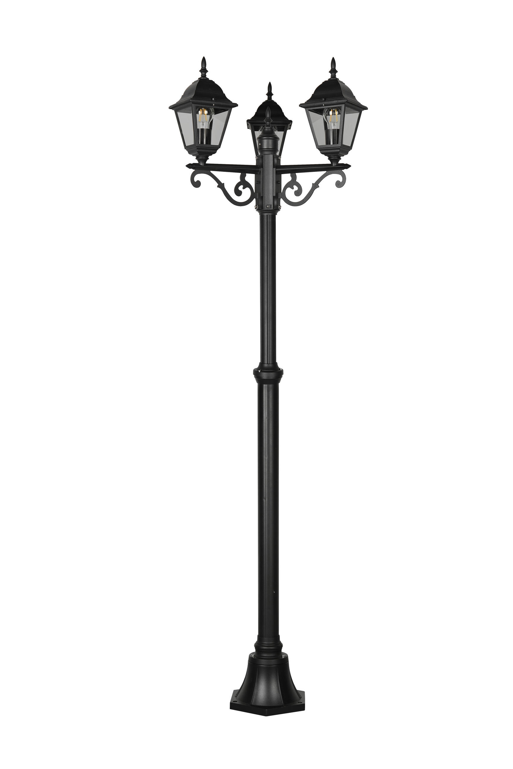 VÄGLAMPA - klar/svart, Klassisk, metall/glas (58/200cm) - Trio Leuchten