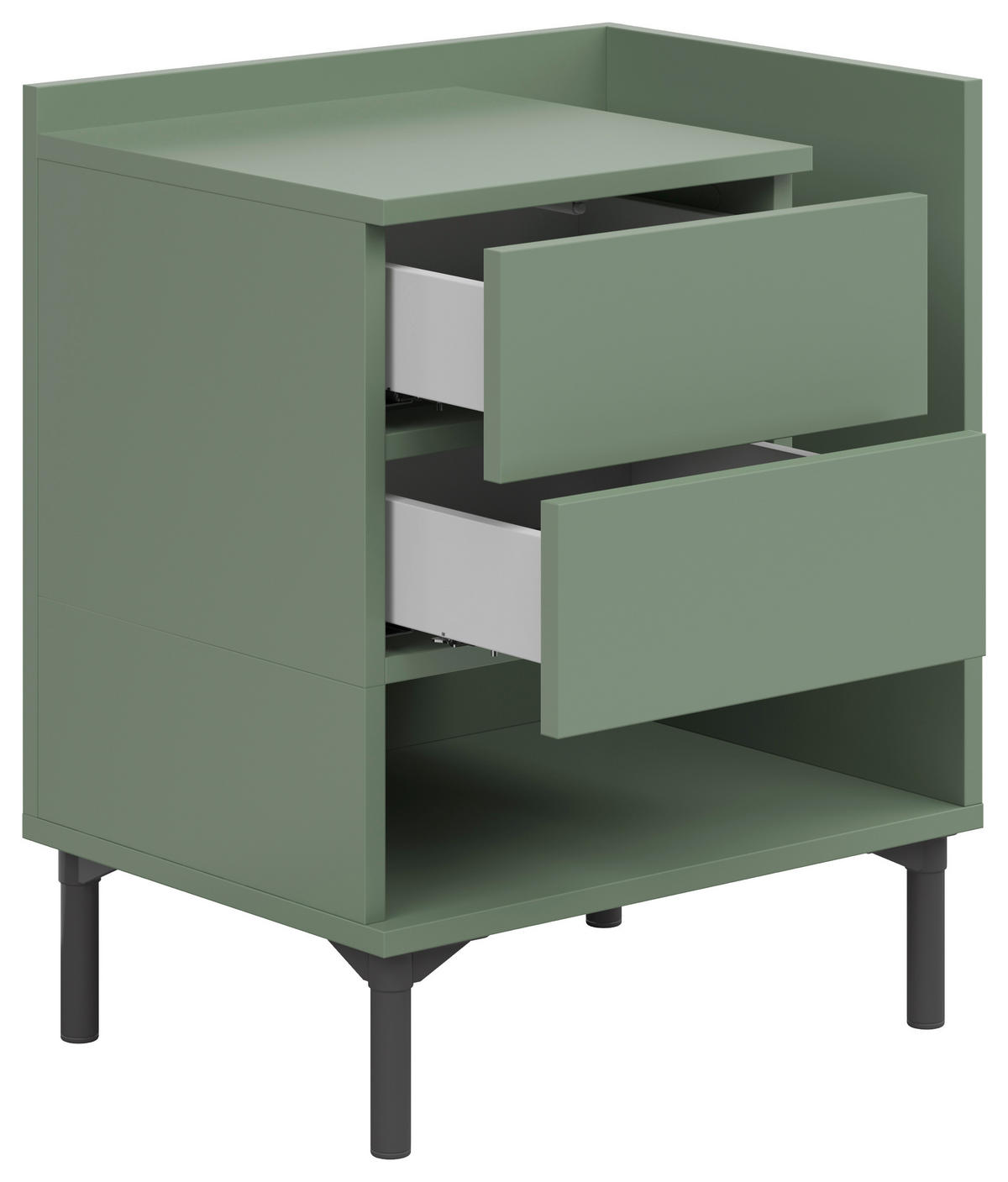 NACHTKÄSTCHEN 50/62/38 cm  in Salbeigrün  - Salbeigrün/Graphitfarben, Design, Holzwerkstoff/Kunststoff (50/62/38cm) - Lomoco