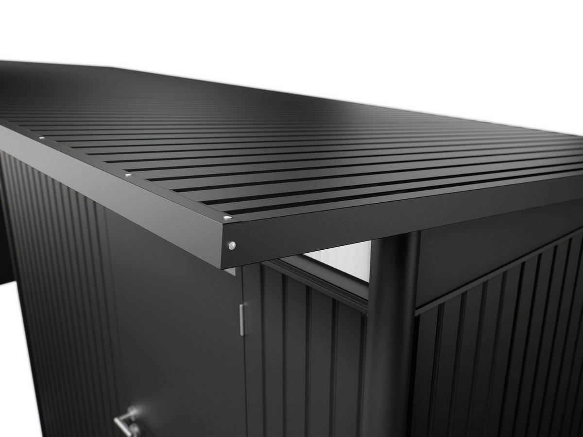 GERÄTEHAUS 180/218/220 cm  - Dunkelgrau, Design, Metall (180/218/220cm) - Biohort