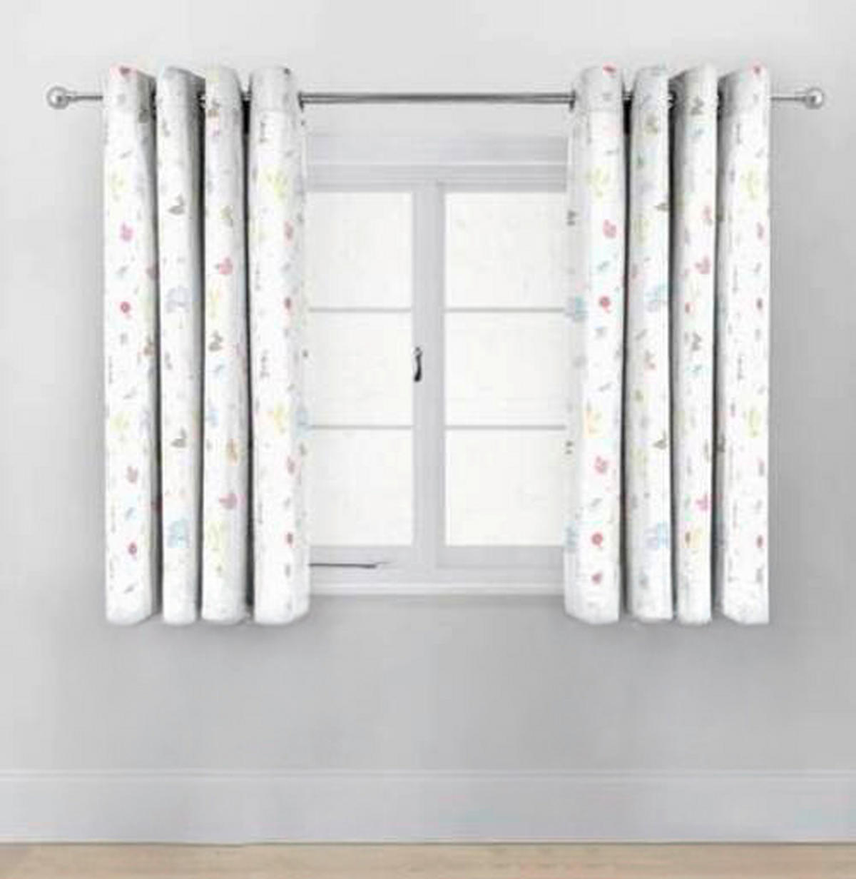 OTROŠKA ZAVESA  pol prosojno   183/168 cm  - siva, Basics, tekstil (183/168cm)