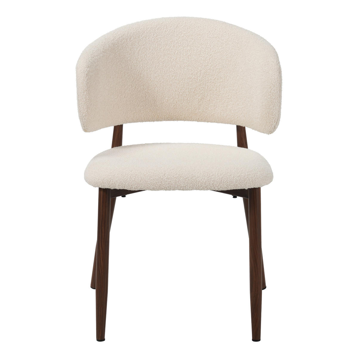 STUHL-SET 2 Stück  in Stahl Bouclé Metall, Textil  - Elfenbein, MODERN, Textil/Metall (54/79/54cm) - Livetastic