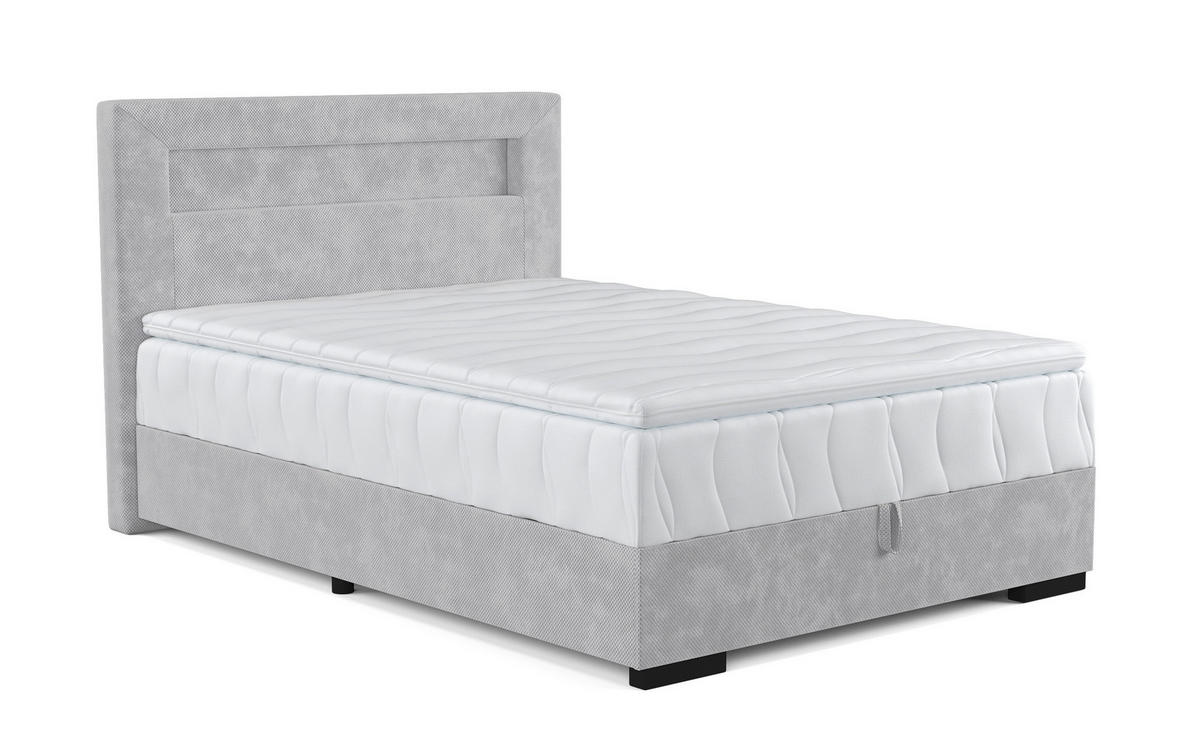 ČALOUNĚNÁ POSTEL, 120/200 cm, šedá - šedá/černá, Basics, dřevo/kompozitní dřevo (120/200cm) - Esposa