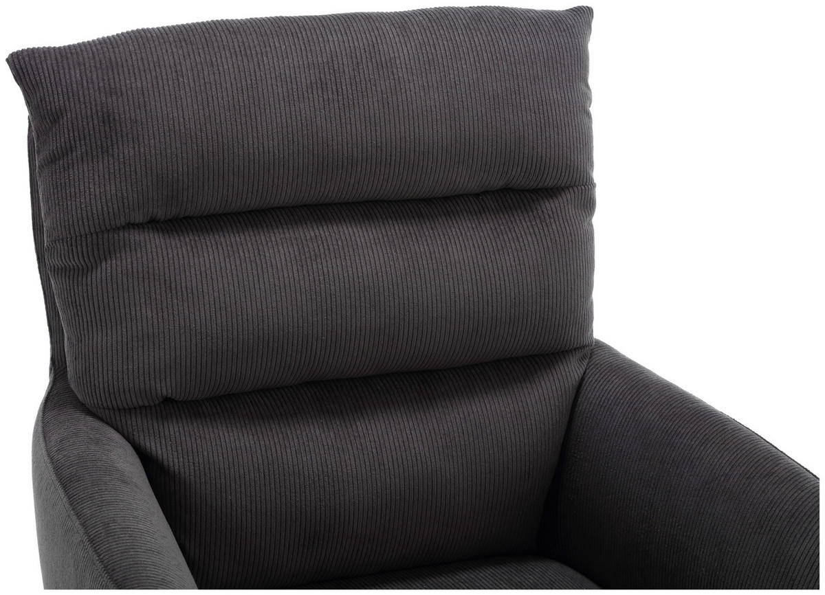 ARMLEHNSTUHL  in Cord  - Anthrazit/Schwarz, KONVENTIONELL, Textil/Metall (58/94/67cm) - Boxxx