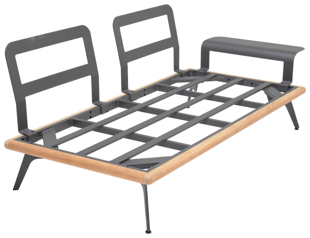 LOUNGEGARNITUR 150/280 cm Aluminium, Stahl  - Greige/Dunkelgrau, Design, Textil/Metall (150/280cm) - Amatio