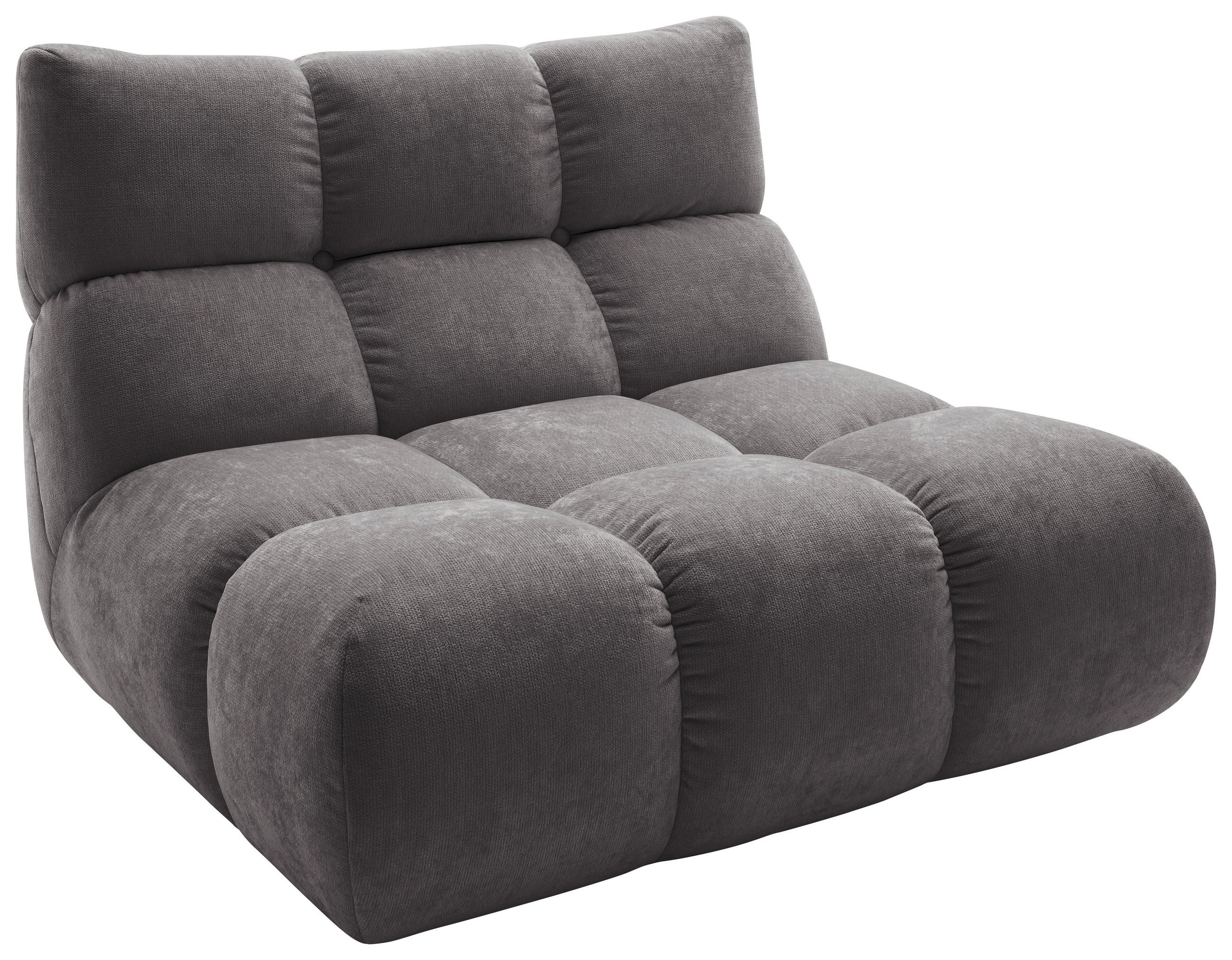 SESSEL Chenille Graubraun  - Graubraun/Schwarz, Design, Kunststoff/Textil (112/85/108cm) - Pure Home Lifestyle
