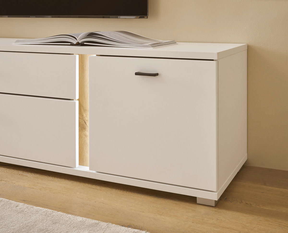 LOWBOARD  in 150/45/42 cm  - Silberfarben/Eiche Wotan, Design, Holzwerkstoff/Kunststoff (150/45/42cm) - MID.YOU
