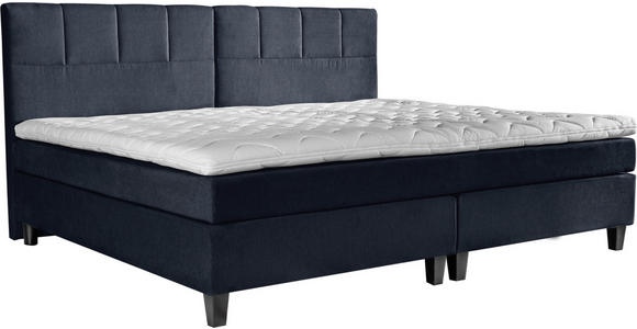BOXSPRINGBETT 240/200 cm in Dunkelblau - Wengefarben/Dunkelblau, Trend, Holz/Textil (240/200cm) - Esposa