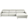 ECKSOFA in Echtleder Creme  - Chromfarben/Creme, Design, Leder/Metall (291/176cm) - Valdera