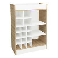 WEINSCHRANK 70/100/38 cm  - Weiß/Sonoma Eiche, Basics, Holzwerkstoff (70/100/38cm) - MID.YOU