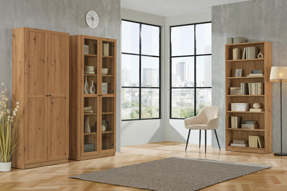 TÜRENSET 80/199,2/1,8 cm   - Anthrazit/Eiche Artisan, Konventionell, Glas/Holzwerkstoff (80/199,2/1,8cm) - Carryhome