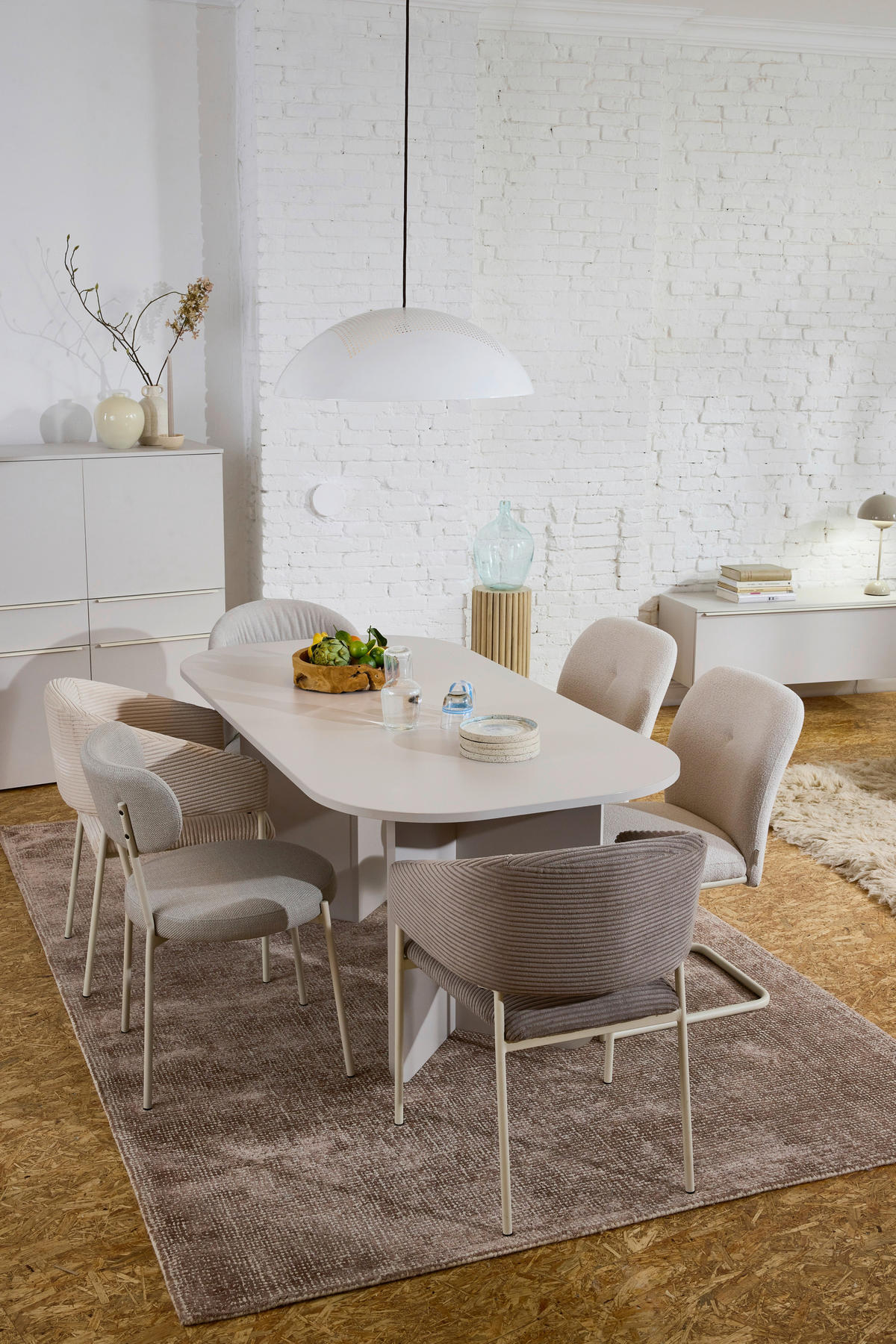 ARMLEHNSTUHL  in Stahl Cord  - Schlammfarben/Weiß, Basics, Textil/Metall (51/81,5/57,5cm) - Tom Tailor