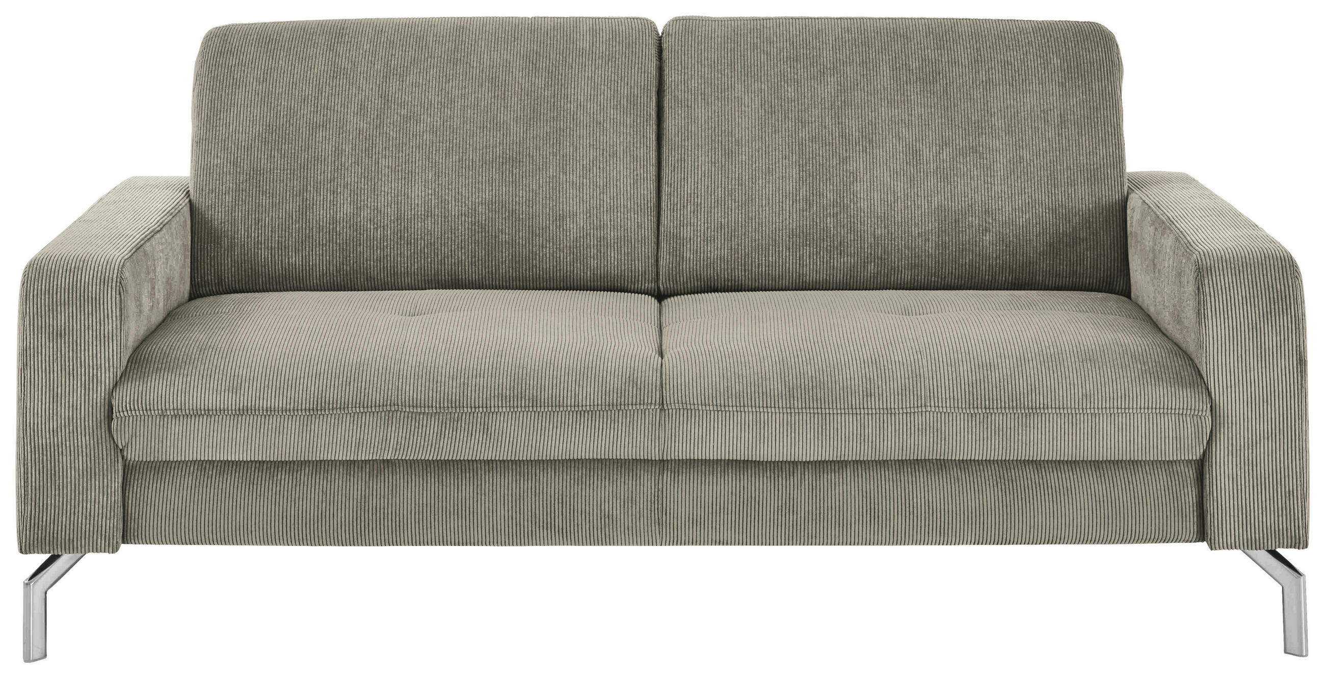 3-SITZER-SOFA Feincord Greige  - Chromfarben/Greige, Design, Textil/Metall (194/87/105cm) - Beldomo Style