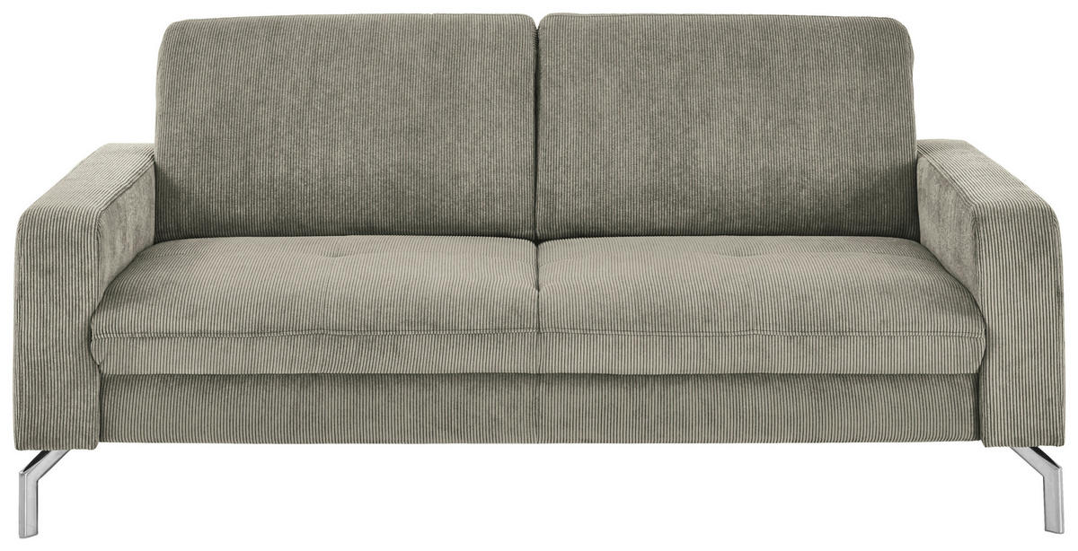 3-SITZER-SOFA Feincord Greige  - Chromfarben/Greige, Design, Textil/Metall (194/87/105cm) - Beldomo Style
