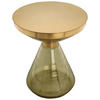 BEISTELLTISCH in Metall, Glas  - Goldfarben/Grün, Design, Glas/Metall (41,5/53cm) - Kayoom