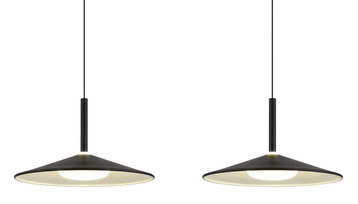 LED-HÄNGELEUCHTE LAMPONE 95/25/180 cm   - Schwarz/Weiß, Design, Kunststoff/Metall (95/25/180cm) - Globo