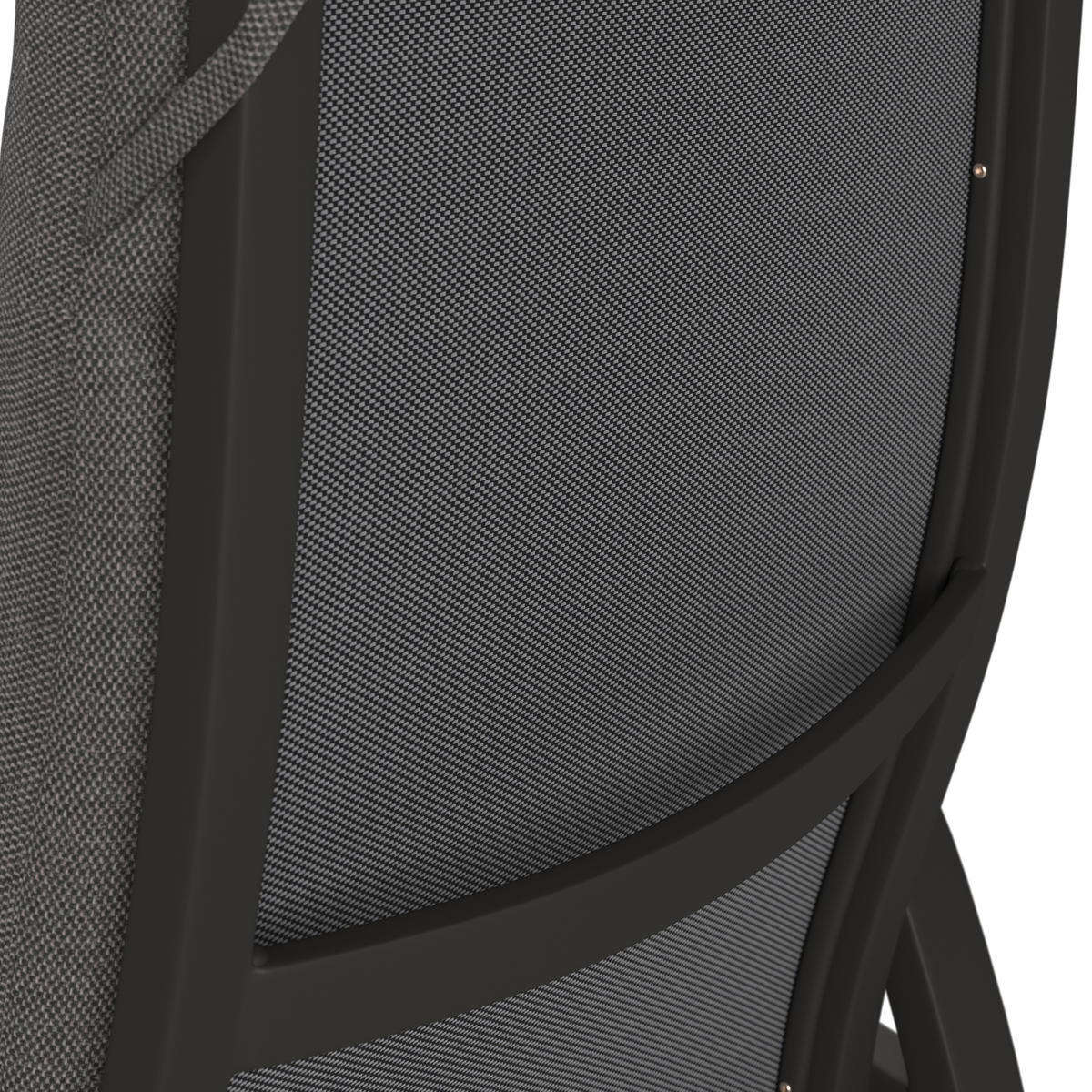 RELAXSESSEL in Metall, Textil Anthrazit, Schwarz, Dunkelgrau  - Dunkelgrau/Anthrazit, KONVENTIONELL, Textil/Metall (59/110/67cm) - Ambia Garden
