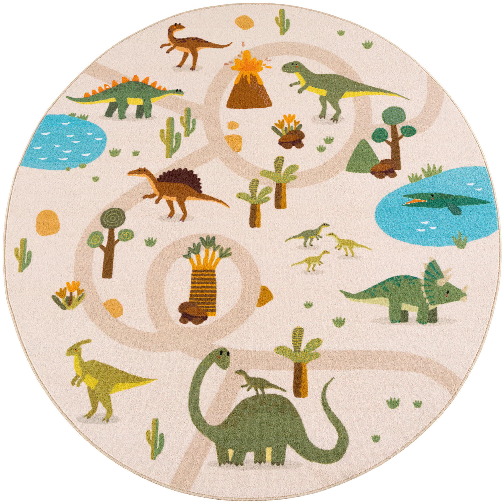 KINDERTEPPICH  Wohnzimmer 120/120 cm COCO Beige rund  - Beige, Trend, Kunststoff/Textil (120/120cm) - Ayyildiz 