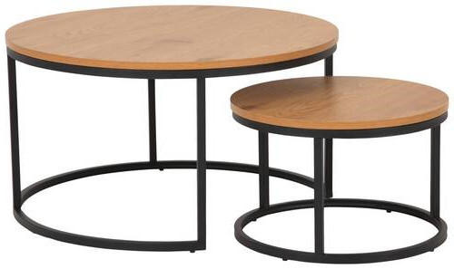 COUCHTISCH in Metall, Holzwerkstoff 80/80/44,5 cm  - Wildeiche/Schwarz, Konventionell, Holzwerkstoff/Metall (80/80/44,5cm) - MID.YOU