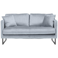 2-SITZER-SOFA Samt Grau, Silberfarben  - Silberfarben/Schwarz, Design, Textil/Metall (150/78/84cm) - Carryhome