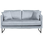 2-SITZER-SOFA in Samt Grau, Silberfarben  - Silberfarben/Schwarz, Design, Textil/Metall (150/78/84cm) - Carryhome